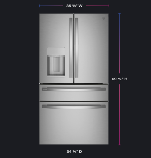 GE Profile™ 22.4 Cu. Ft. Smart Counter-Depth Fingerprint Resistant 4-Door French-Door Refrigerator with Door In Door - Image 9