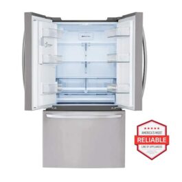 LG 28 cu. ft. 3 Door French Door Refrigerator with Ice and Water Dispenser and Craft Ice in PrintProof Stainless Steel LHFS28XBS