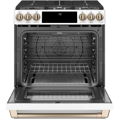 Cafe CGS700P4MW2 30 Inch Slide-In Gas Smart Range with 6 Sealed Burners, 5.6 Cu.