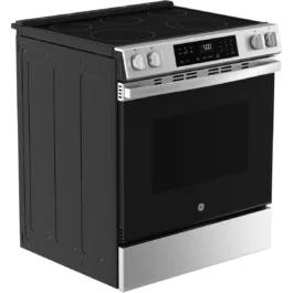 GE 500 Series GRS500PVSS 30 Inch Slide-In Electric Range with 5 Smoothtop Elements, 5.3 cu. ft.