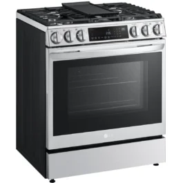 LG LSGL6335F 30 Inch Smart Instaview™ Slide-in Gas Range with 5 Sealed Burners, 6.3 cu. ft.