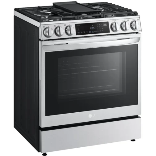 LG LSGL6335F 30 Inch Smart Instaview™ Slide-in Gas Range with 5 Sealed Burners, 6.3 cu. ft.