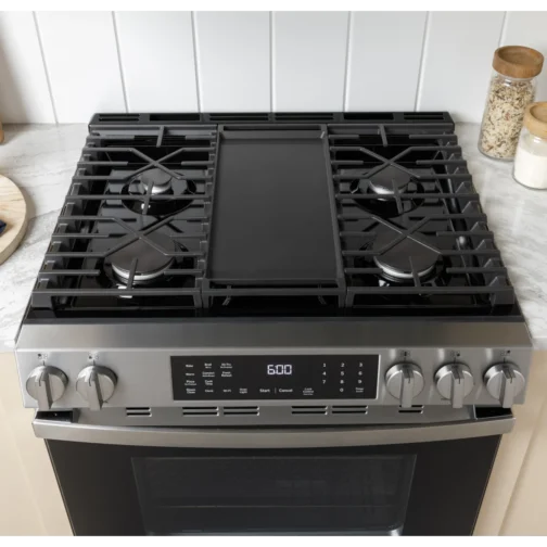 GE 600 Series GGS600AVFS 30 Inch Slide-In Gas Smart Range with 5 Sealed Burners, 5.3 cu. ft. - Image 4