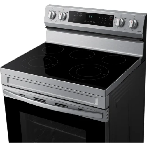 Samsung NE63A6311SS 30 Inch Freestanding Electric Smart Range with 5 Smoothtop Burners - Image 4