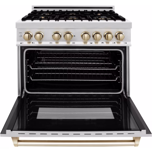 ZLINE Autograph Edition RAZ36G 36 Inch Freestanding Dual Fuel Range with 6 Sealed Burners - Image 5