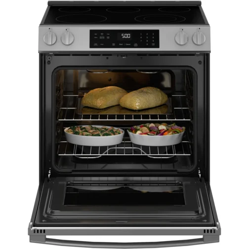 GE 500 Series GRS500PVSS 30 Inch Slide-In Electric Range with 5 Smoothtop Elements, 5.3 cu. ft. - Image 5