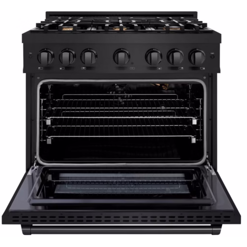 ZLINE HGRBBR36 36 Inch Freestanding Select Gas Range with 6 Sealed Brass Burners, 5.2 cu. ft. Oven Capacity, Auto-Reignition Burn - Image 4