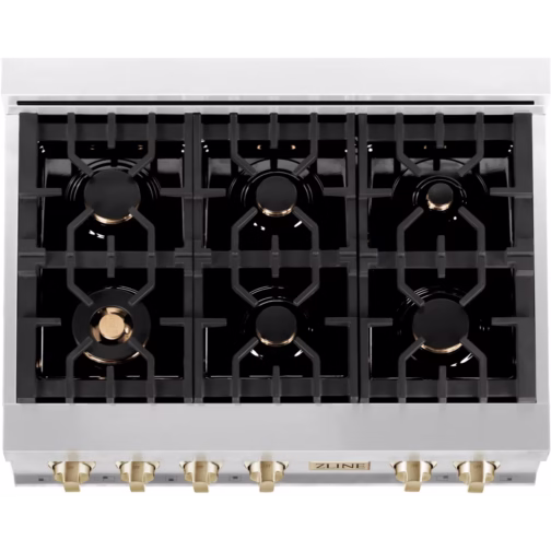 ZLINE Autograph Edition RTZ36G 36 Inch Gas Rangetop with 6 Sealed Brass Burner - Image 4