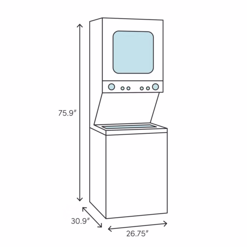 GE Appliances GUD27ESSMWW 3.8 cu. ft. Washer and 5.9 cu. ft. Electric Dryer Laundry Center - Image 8
