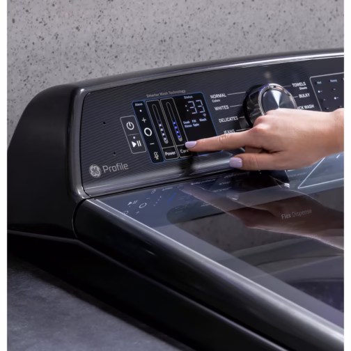 Ge Profile Energy Star 5.4 Cu. Ft. Capacity Washer With Smarter Wash Technology And Adaptive Smartdispense PTW800BPWRS - Image 5