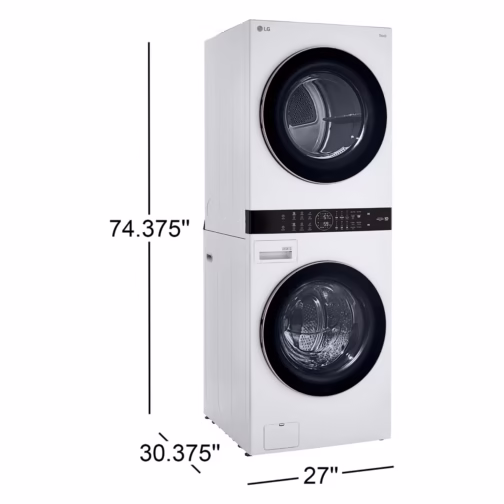 LG Single Unit Front Load WashTower with Center Control 4.5 cu. ft. Washer and 7.4 cu. ft. Electric Dryer WKE100HWA - Image 8