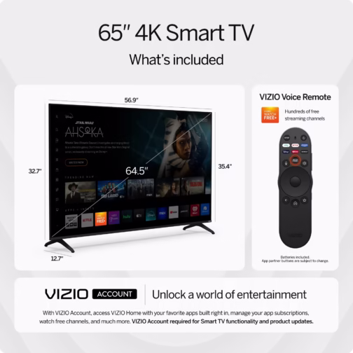 VIZIO 65" Class 4K UHD LED HDR Smart TV (V4K65M-0804) - Image 6