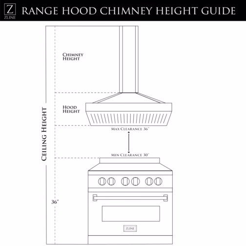 ZLINE 30 in. Convertible Vent Isl& Mount Range Hood in Stainless Steel & Glass (GL9i-30) - Image 6