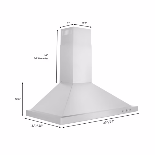 ZLINE 30 in. Convertible Vent Wall Mount Range Hood in Black Stainless Steel - Image 3