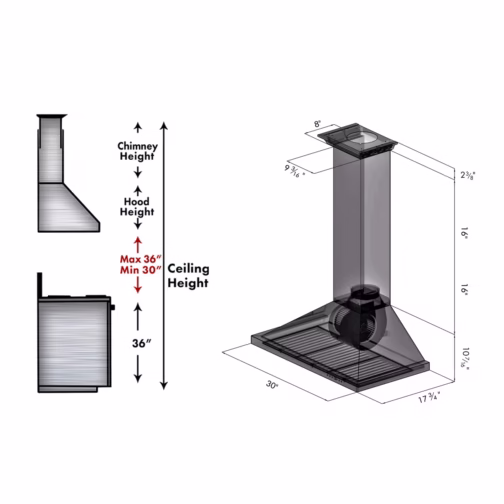 ZLINE 30 in. Convertible Vent Wall Mount Range Hood in Stainless Steel W/ Crown Molding  KBCRN-30 - Image 6