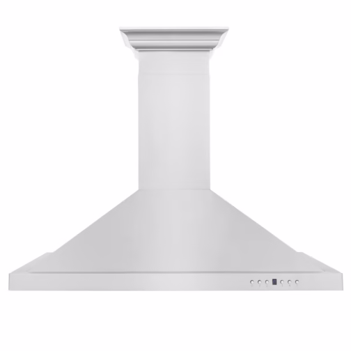 ZLINE 30 in. Convertible Vent Wall Mount Range Hood in Stainless Steel W/ Crown Molding  KBCRN-30
